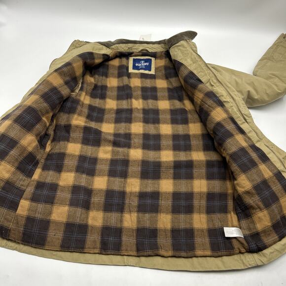 Vintage Old Navy Barn Coat Chore Jacket Men's M Lined Button Up Full ZIP TAN - Picture 7 of 9